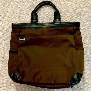 SAMSONITE Vertical Tote Brown w/ Orange lining Side Front  Pockets